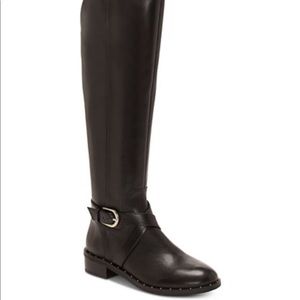 INC LEATHER FADORA WIDE CALF RIDING BOOT